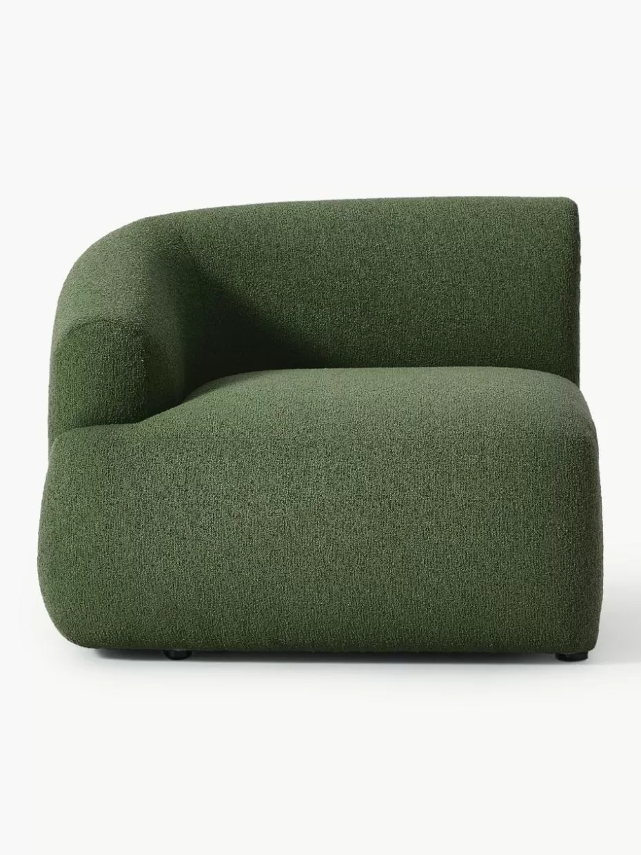 Sofas | Sofaserien-Westwing Collection Bouclé-Eckmodul Sofia Bouclé Dunkelgrün