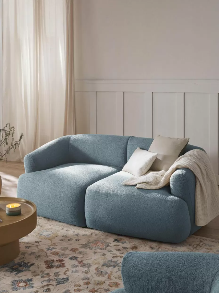 Sofas | Sofaserien-Westwing Collection Bouclé-Eckmodul Sofia Bouclé Blau