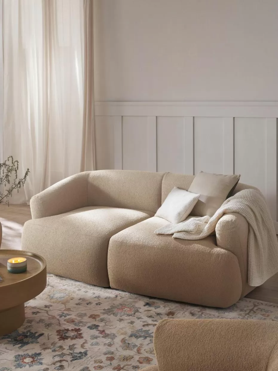 Sofas | Sofaserien-Westwing Collection Bouclé-Eckmodul Sofia Bouclé Hellbeige