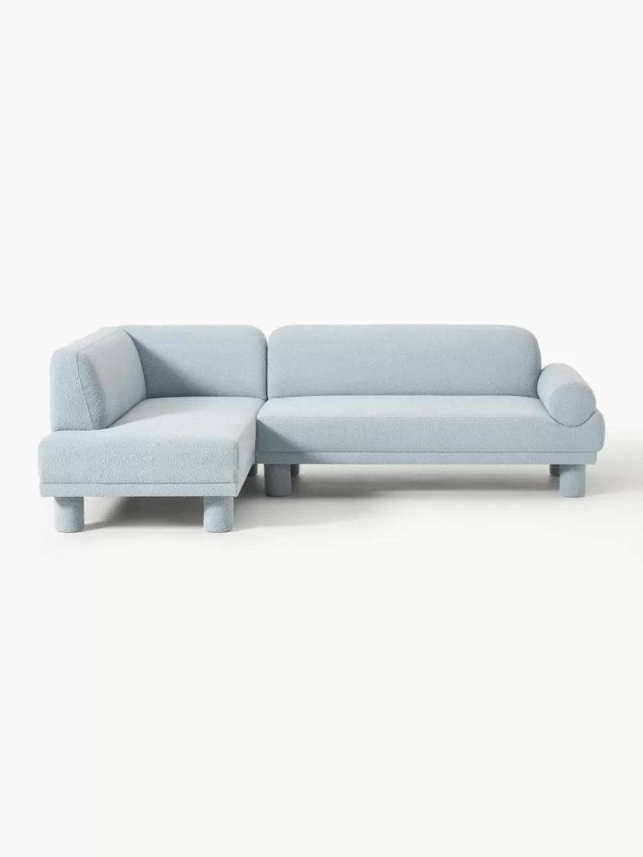 Sofas | Sofaserien-Westwing Collection Bouclé-Ecksofa Lilo Bouclé Hellblau