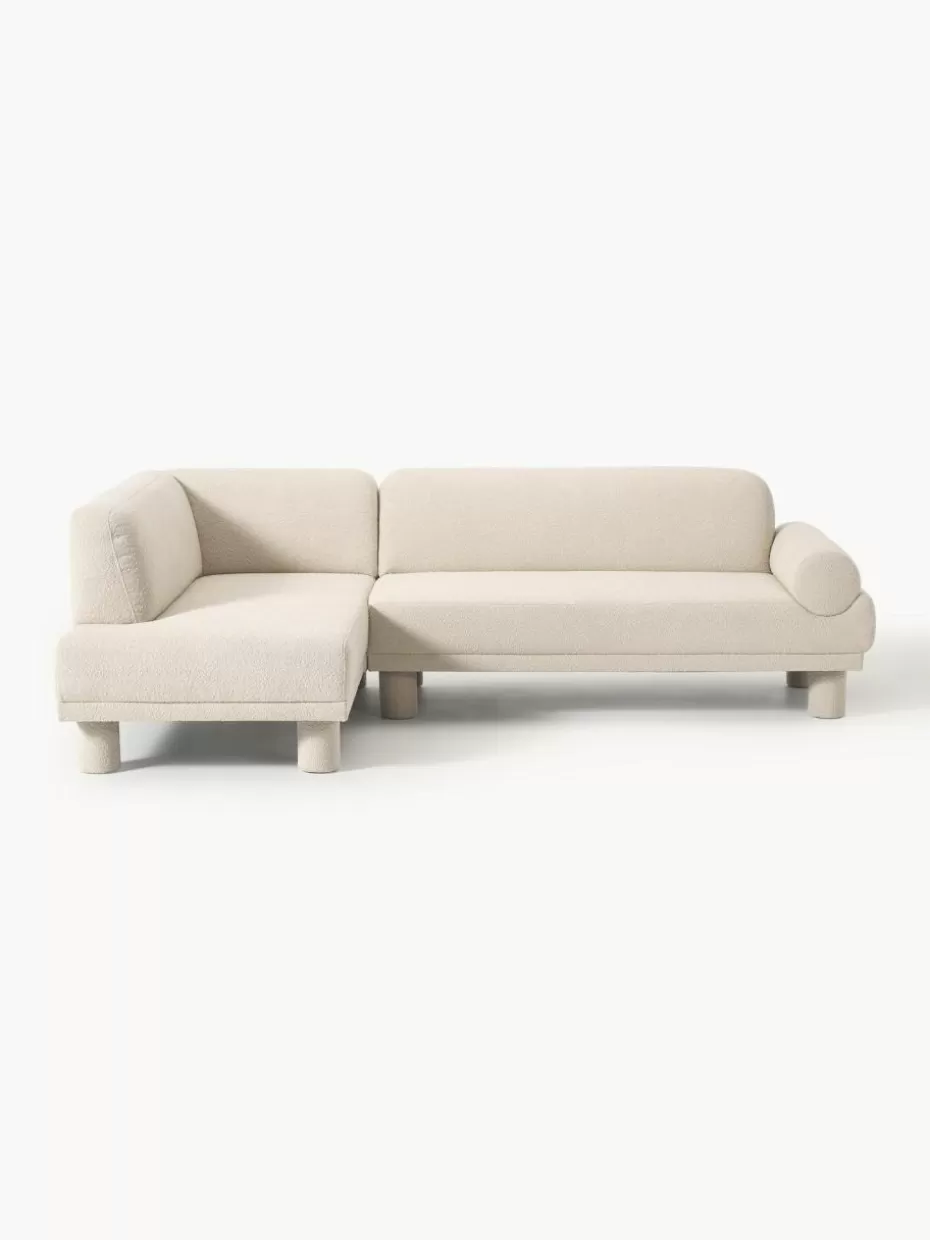 Sofas | Sofaserien-Westwing Collection Bouclé-Ecksofa Lilo Bouclé Hellbeige