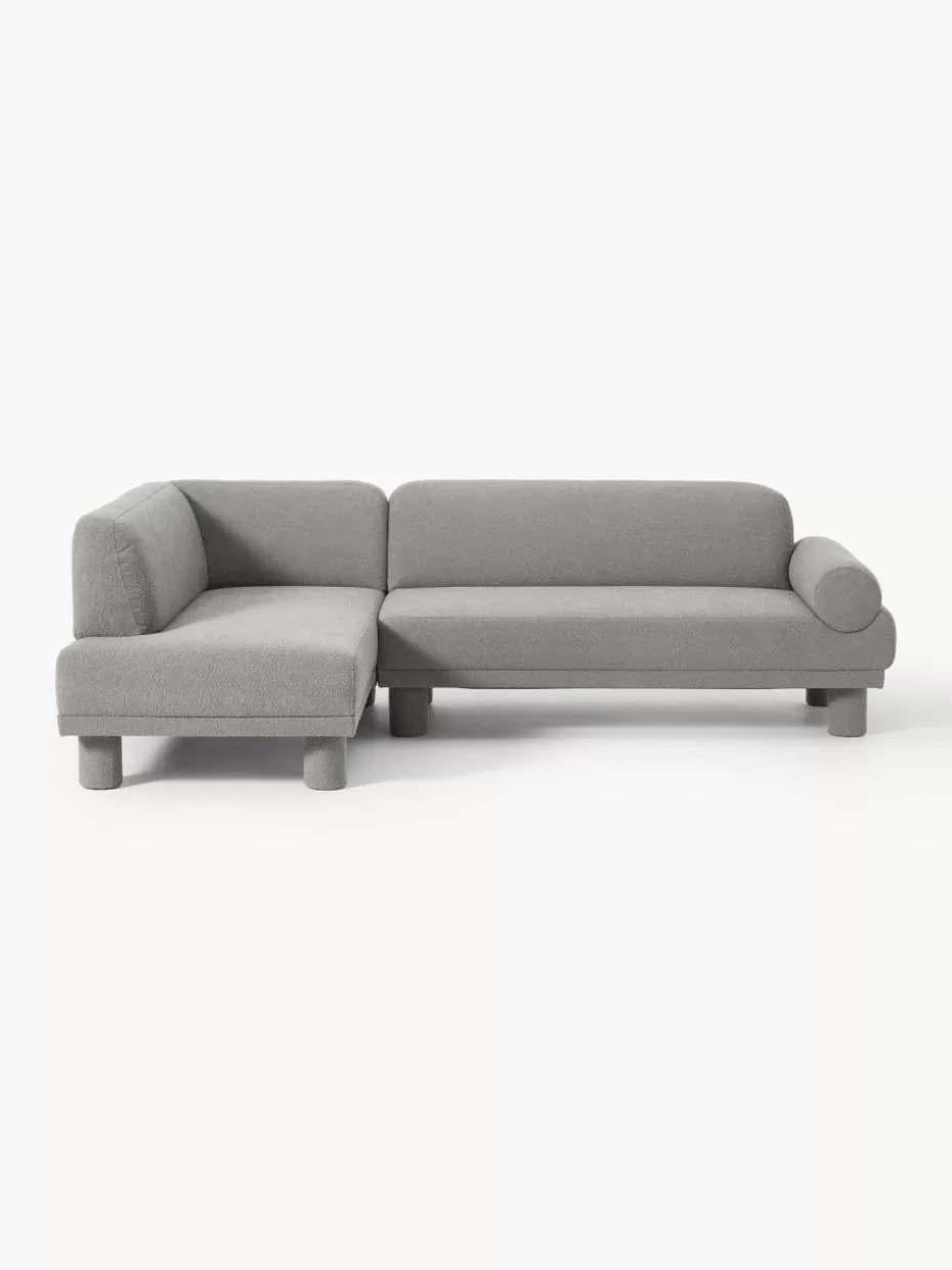 Sofas | Sofaserien-Westwing Collection Bouclé-Ecksofa Lilo Bouclé Grau