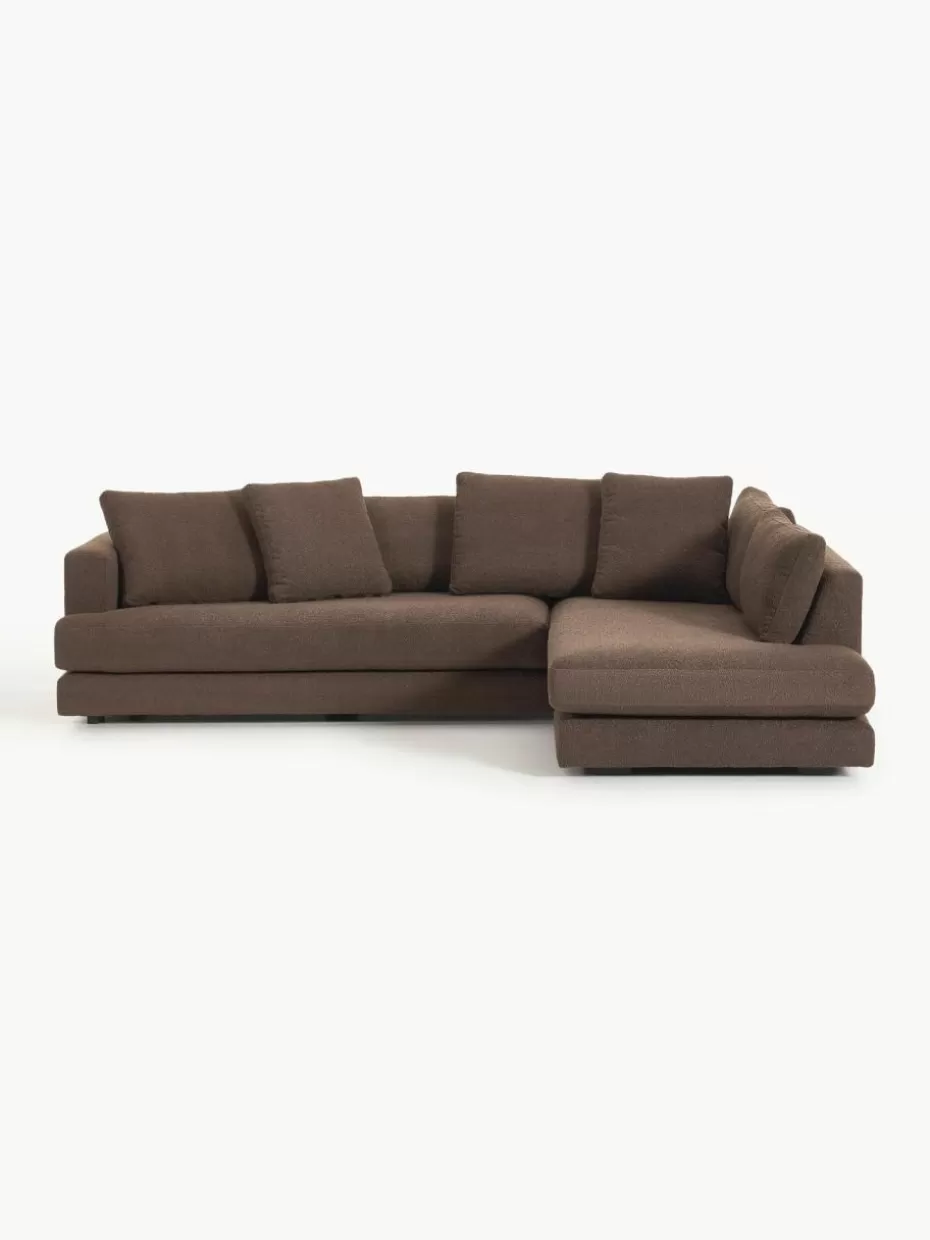 Sofas | Sofaserien-Westwing Collection Bouclé-Ecksofa Tribeca Bouclé Dunkelbraun