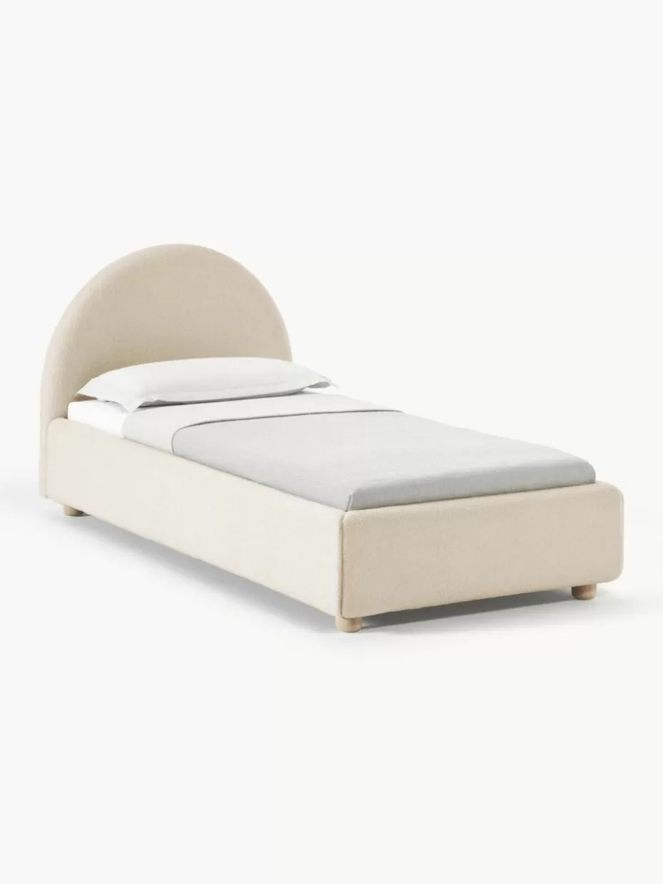 Betten-Westwing Collection Bouclé-Einzelbett Ebba Bouclé Beige