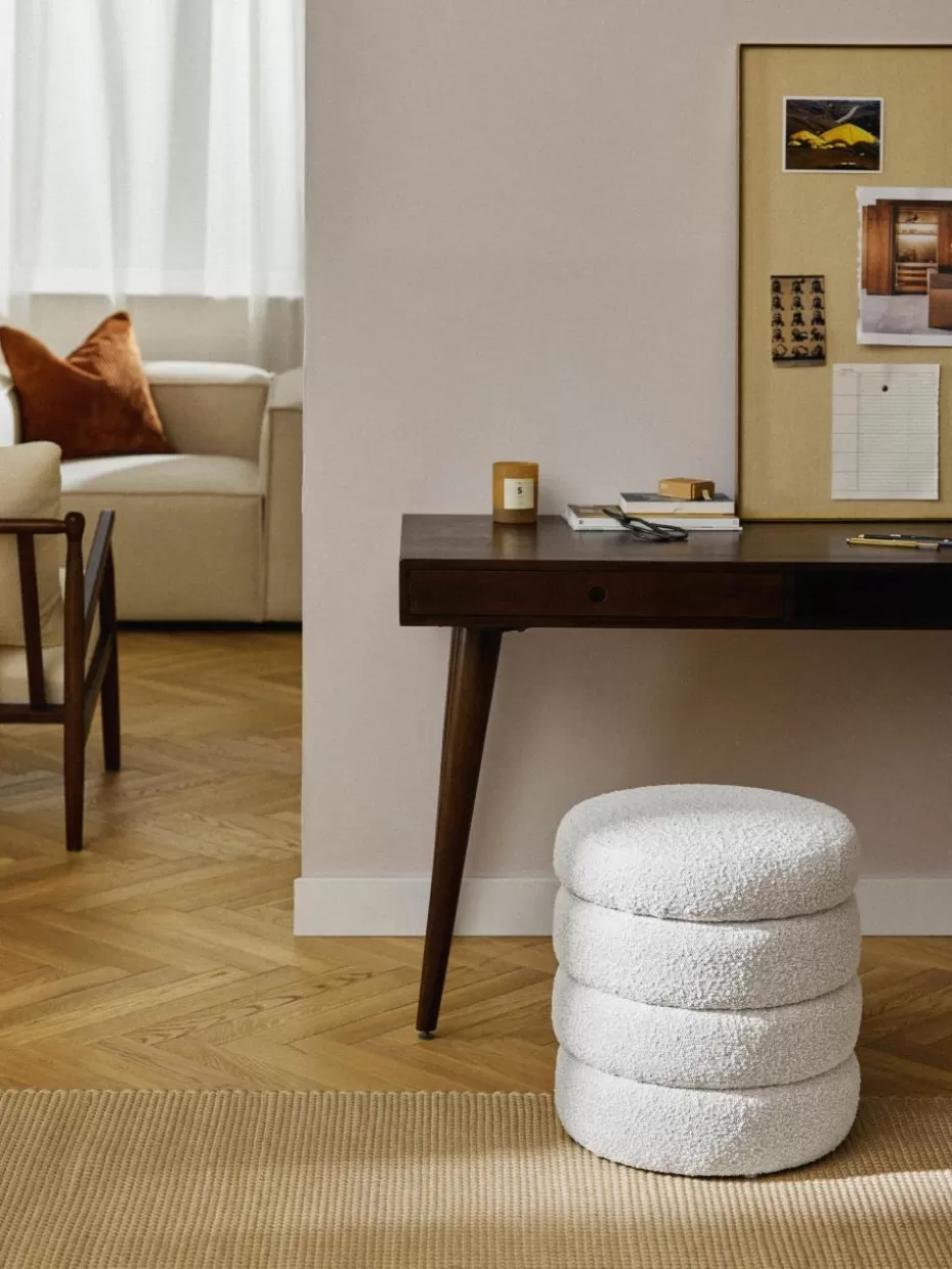 Hocker-Westwing Collection Bouclé-Hocker Alto mit Stauraum Bouclé Off White