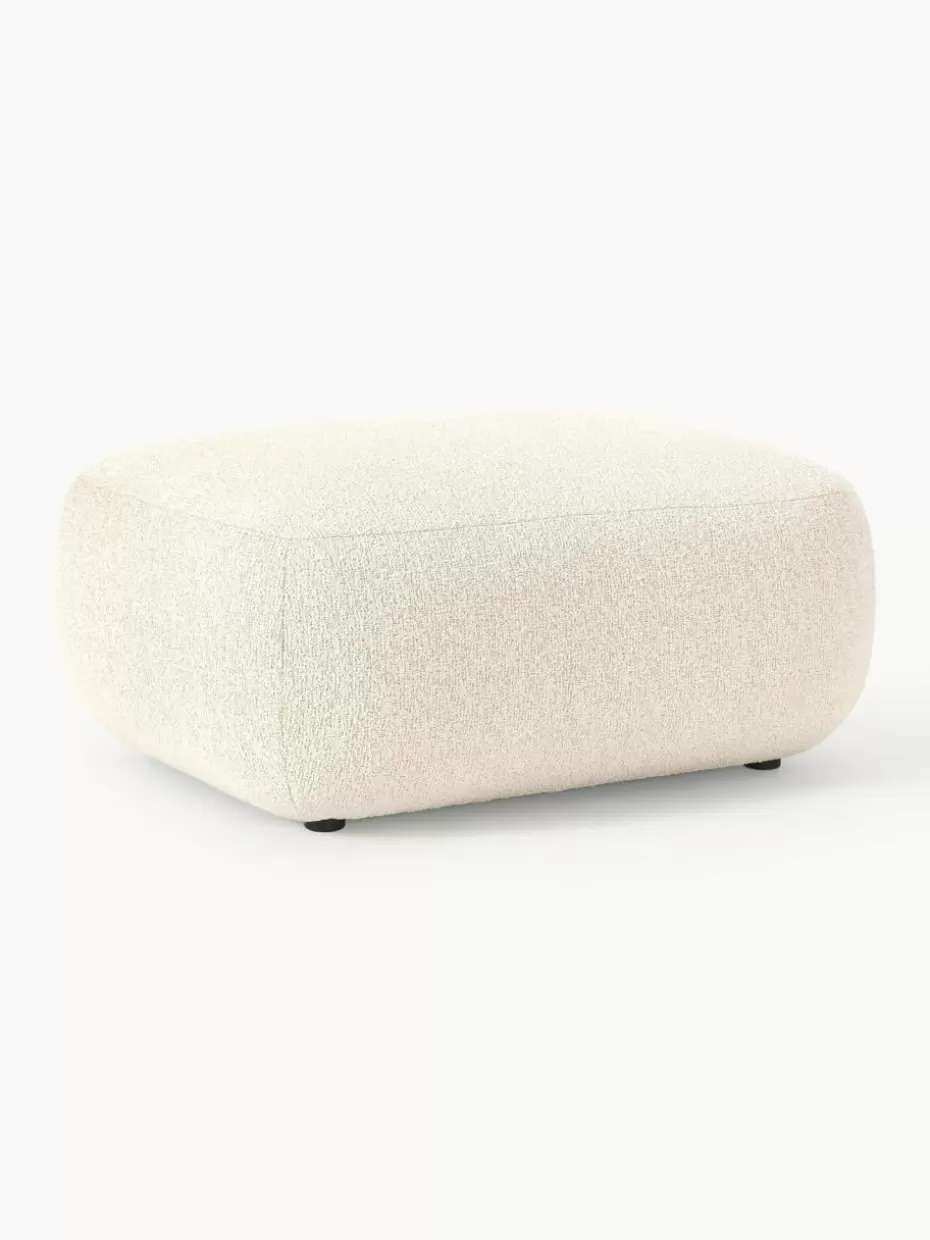 Hocker | Sofaserien-Westwing Collection Bouclé-Hocker Sofia Bouclé Off White