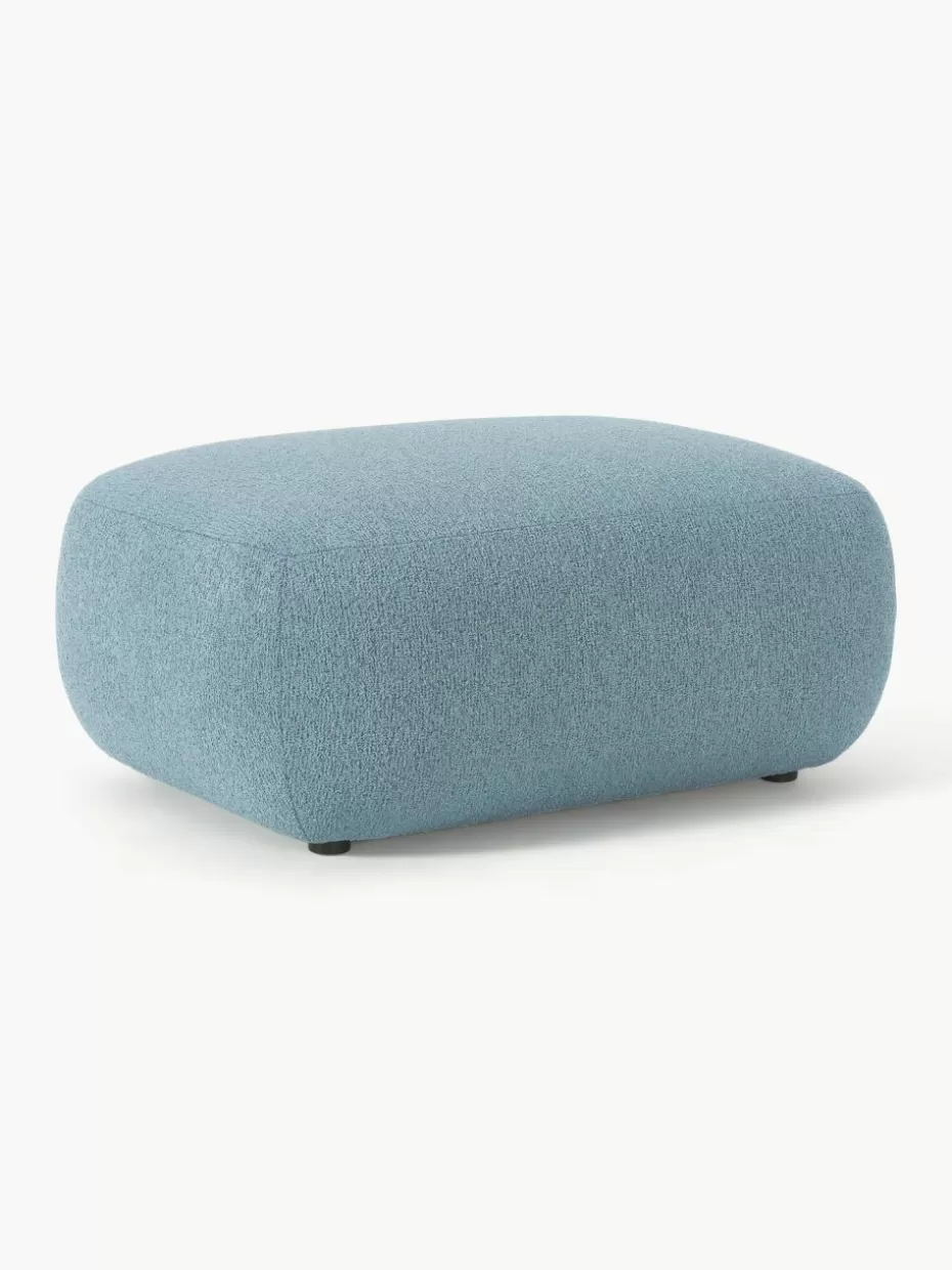Hocker | Sofaserien-Westwing Collection Bouclé-Hocker Sofia Bouclé Blau
