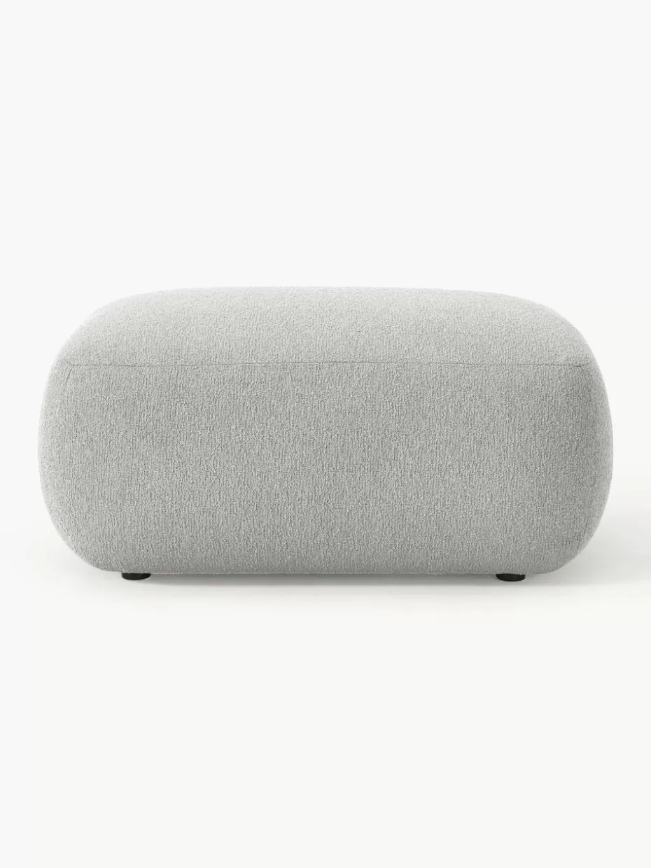 Hocker | Sofaserien-Westwing Collection Bouclé-Hocker Sofia Bouclé Hellgrau