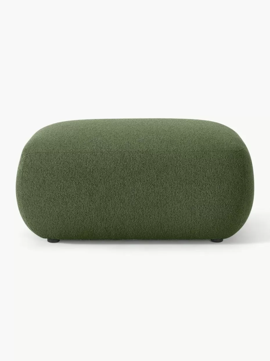Hocker | Sofaserien-Westwing Collection Bouclé-Hocker Sofia Bouclé Dunkelgrün