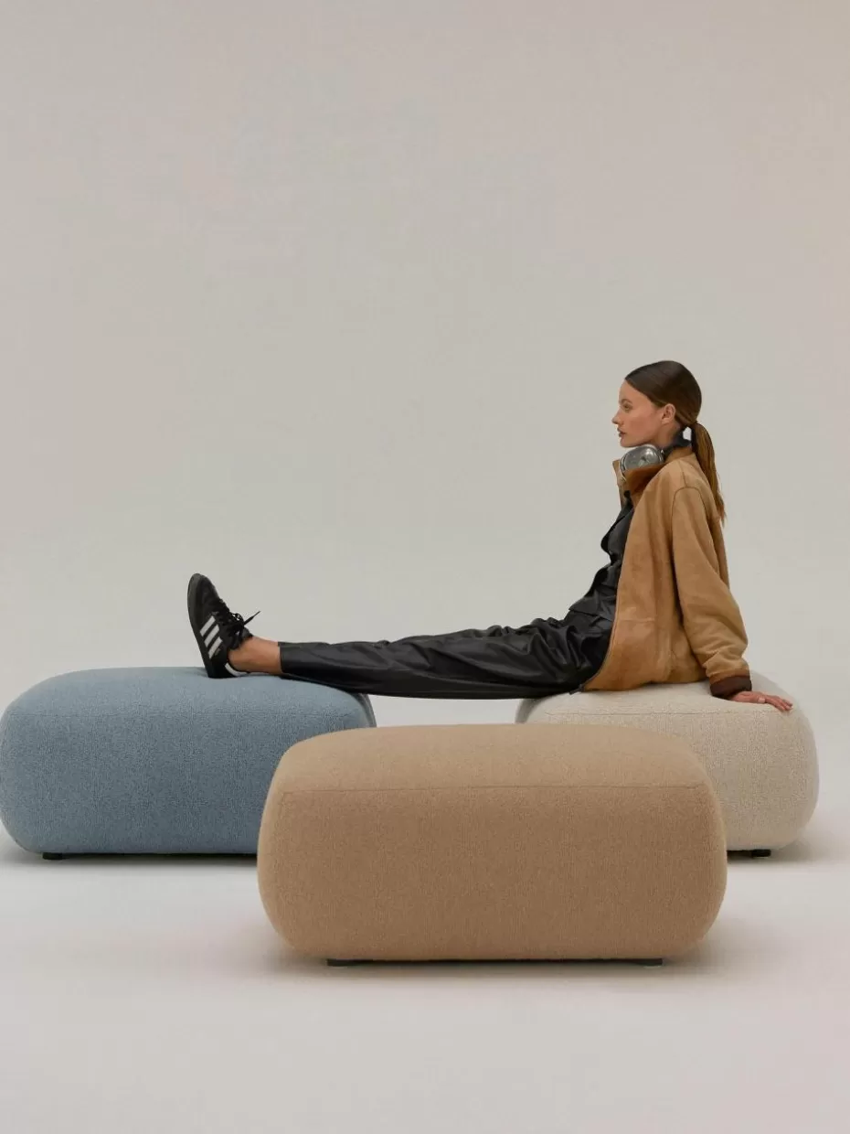 Hocker | Sofaserien-Westwing Collection Bouclé-Hocker Sofia Bouclé Beige