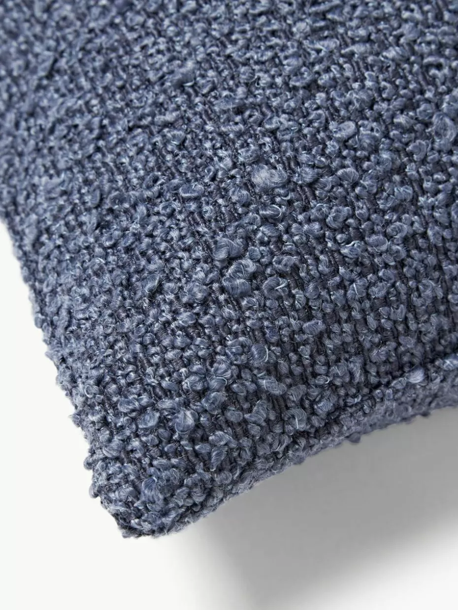 Dekokissen-Westwing Collection Bouclé-Kissenhülle Bellamie Bouclé Graublau