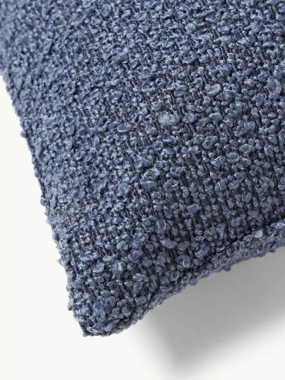 Dekokissen-Westwing Collection Bouclé-Kissenhülle Bellamie Bouclé Graublau
