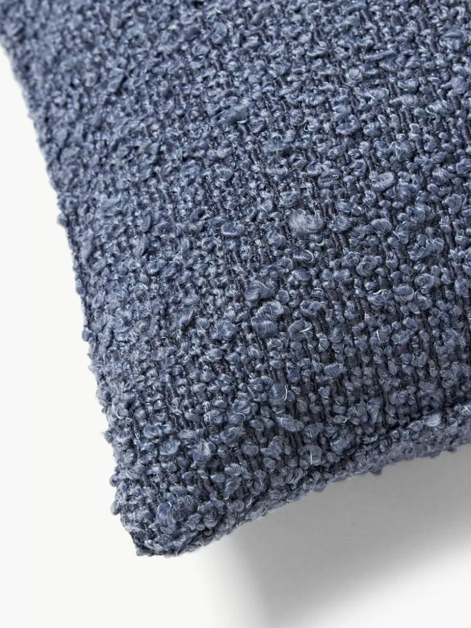 Dekokissen-Westwing Collection Bouclé-Kissenhüllen Bellamie, 2 Stück Bouclé Graublau