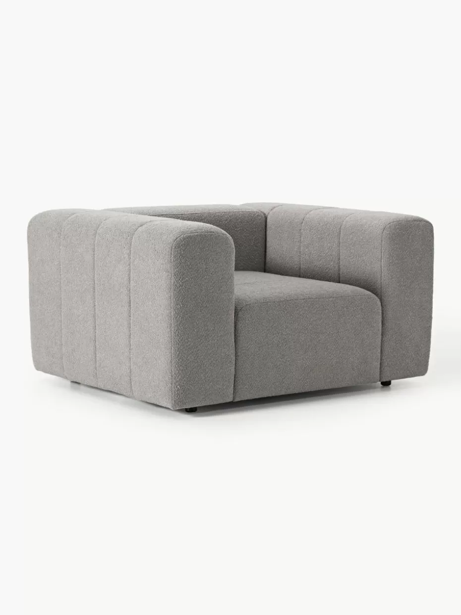 Sessel | Sofaserien-Westwing Collection Bouclé-Loungesessel Lena Bouclé Grau