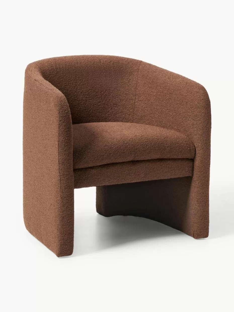 Sessel-Westwing Collection Bouclé-Loungesessel Mairo Bouclé Braun