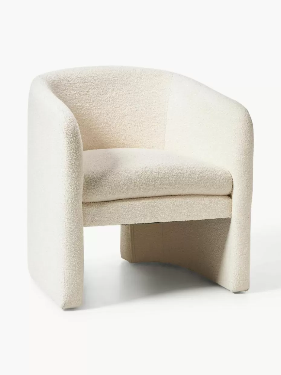 Sessel-Westwing Collection Bouclé-Loungesessel Mairo Bouclé Hellbeige