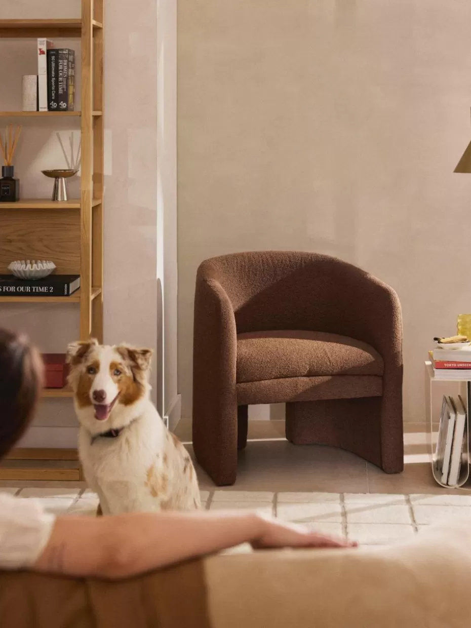 Sessel-Westwing Collection Bouclé-Loungesessel Mairo Bouclé Braun