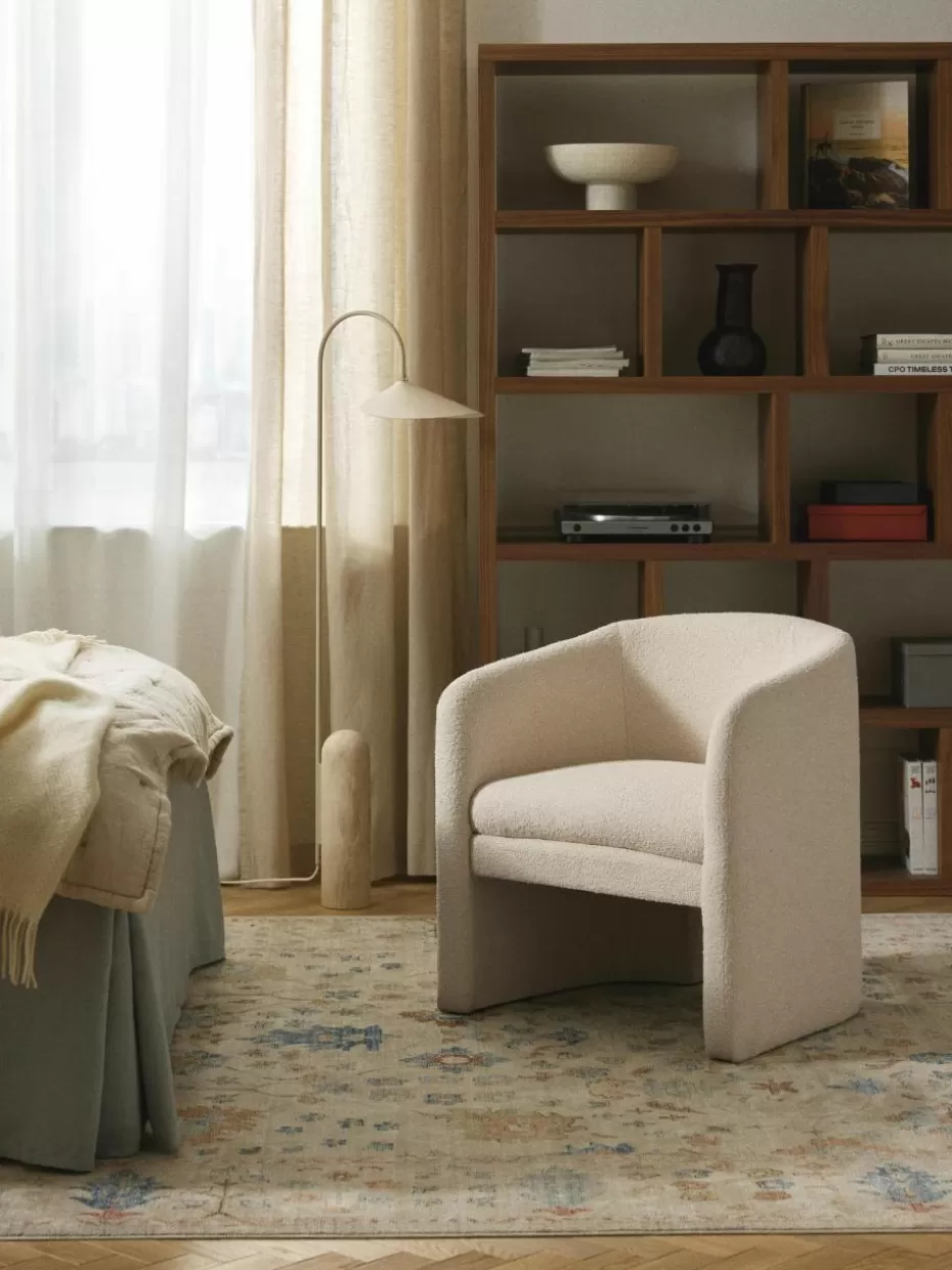 Sessel-Westwing Collection Bouclé-Loungesessel Mairo Bouclé Hellbeige
