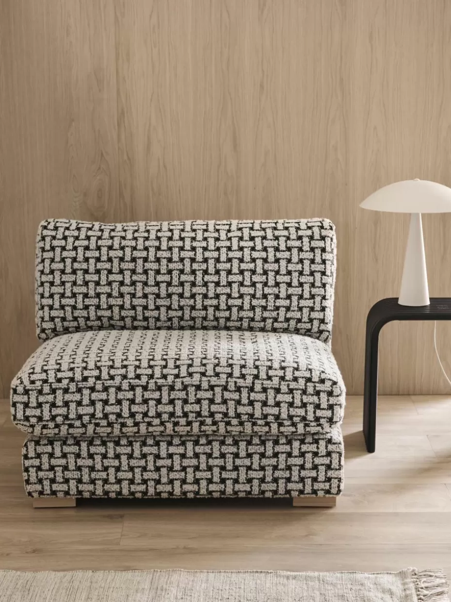 Sessel-Ellos Home Bouclé-Loungesessel Stories Webstoff Schwarz, Weiß
