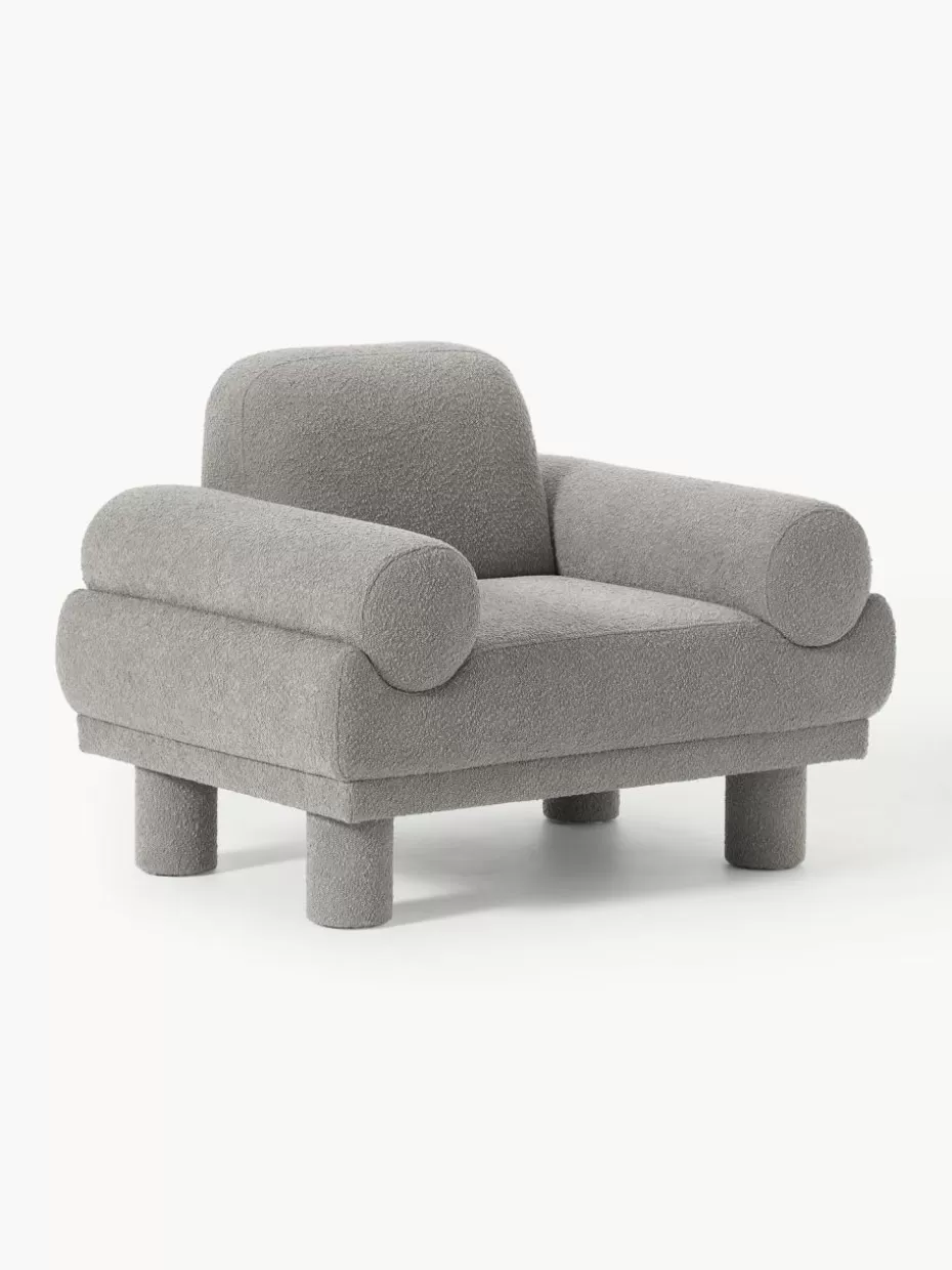 Sessel | Sofaserien-Westwing Collection Bouclé-Sessel Lilo Bouclé Grau