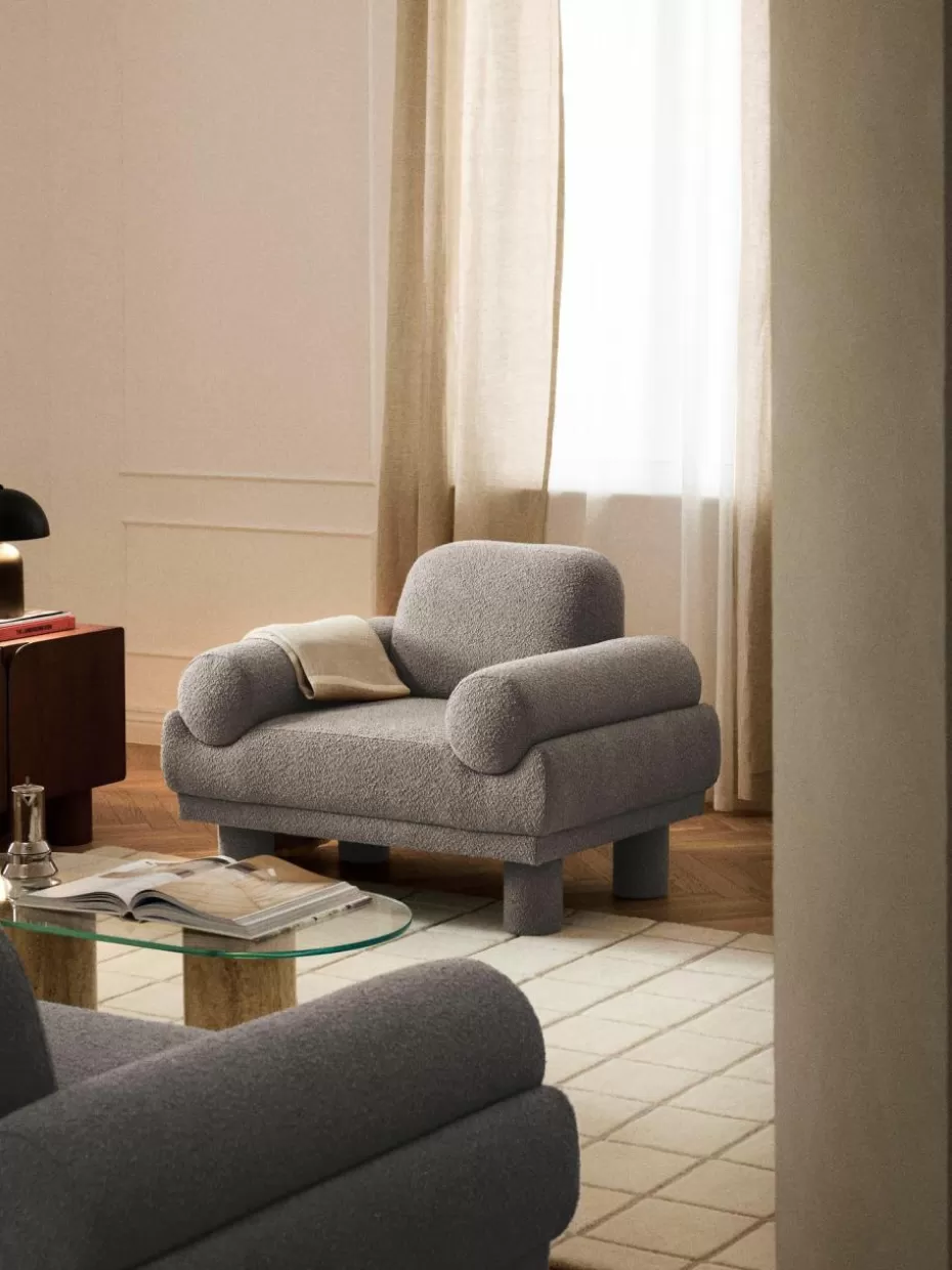 Sessel | Sofaserien-Westwing Collection Bouclé-Sessel Lilo Bouclé Grau