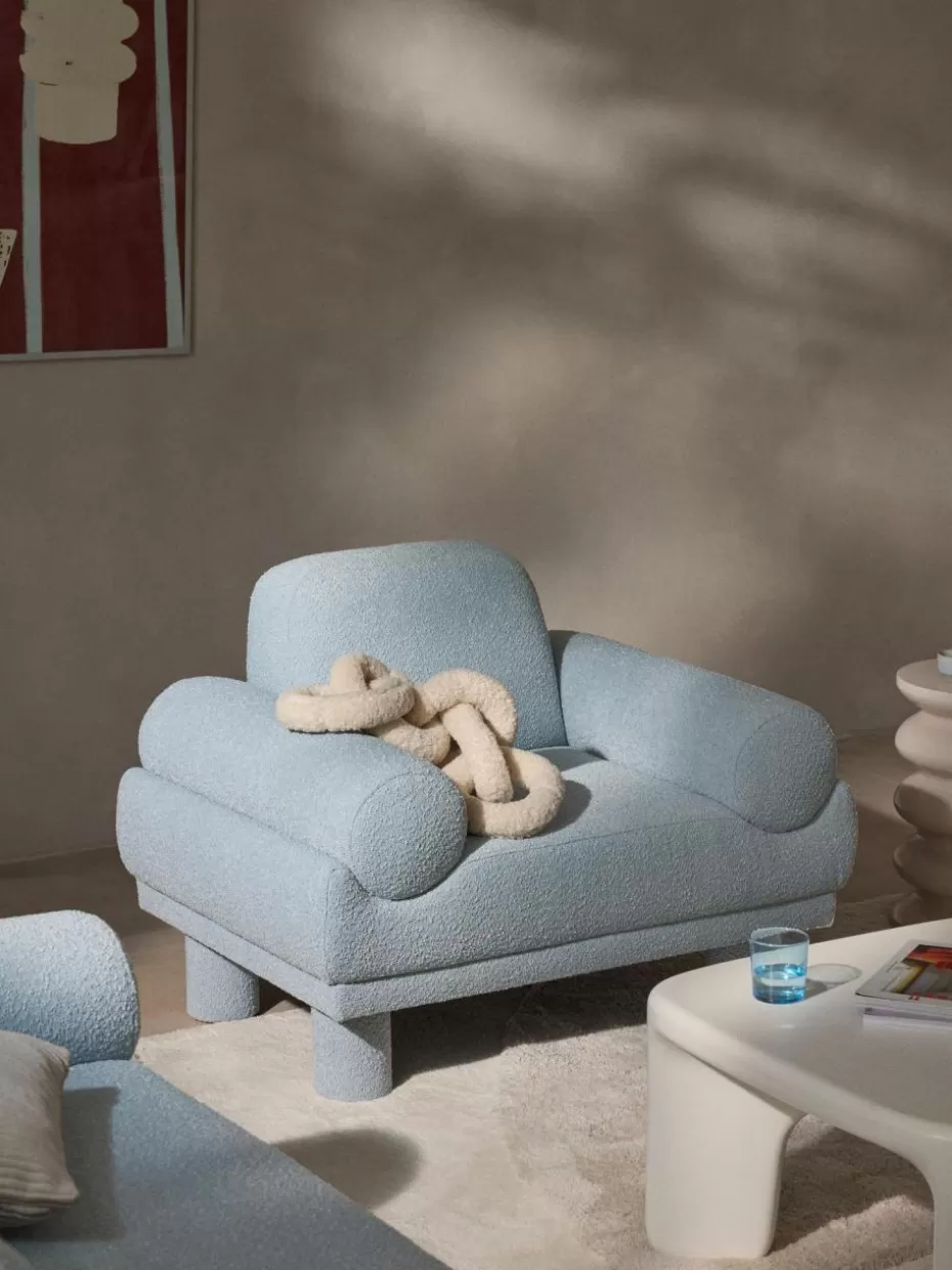 Sessel | Sofaserien-Westwing Collection Bouclé-Sessel Lilo Bouclé Hellblau