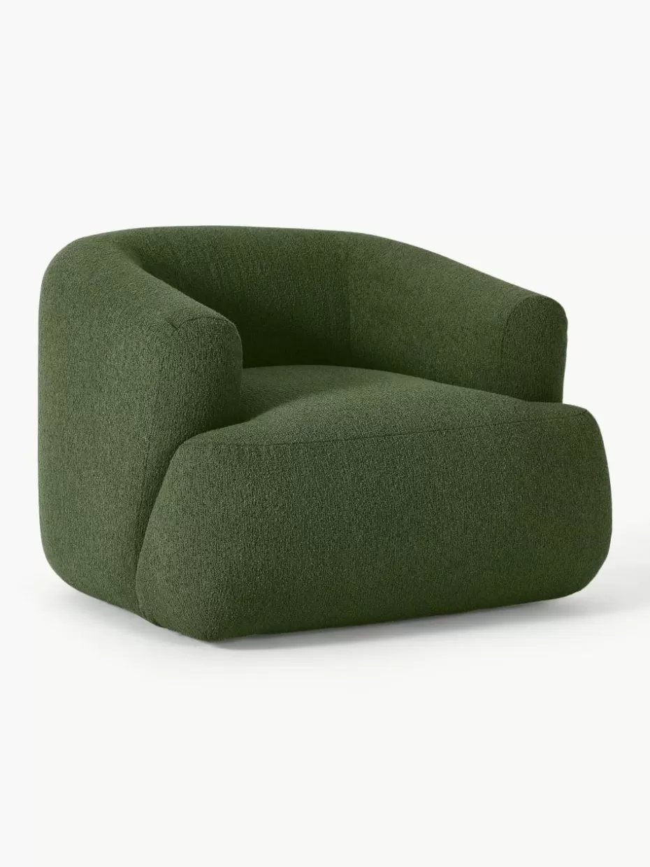 Sessel | Sofaserien-Westwing Collection Bouclé-Sessel Sofia Bouclé Dunkelgrün