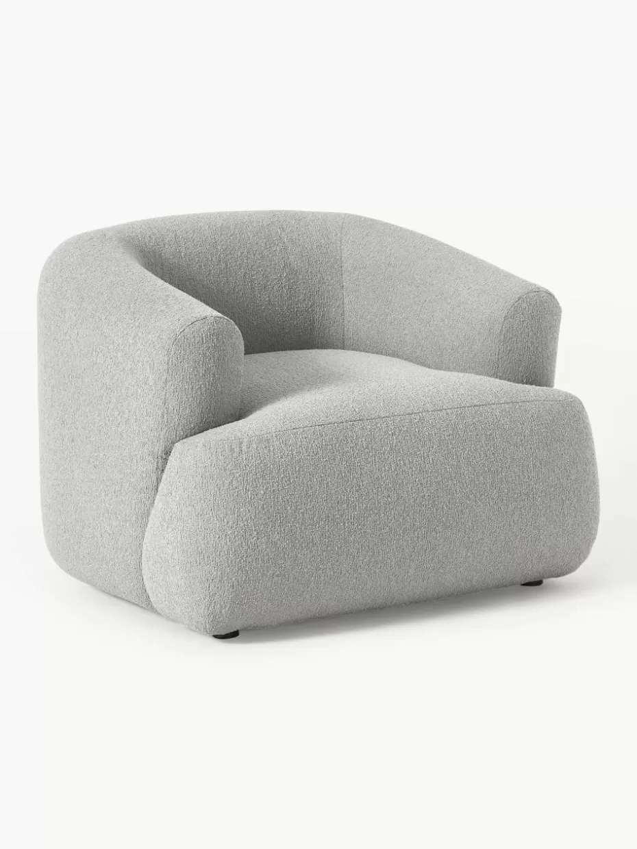 Sessel | Sofaserien-Westwing Collection Bouclé-Sessel Sofia Bouclé Hellgrau