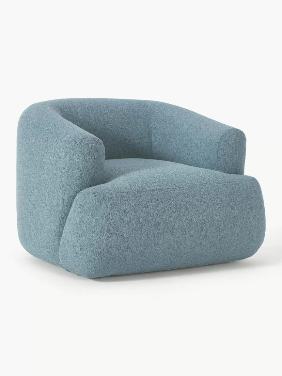 Sessel | Sofaserien-Westwing Collection Bouclé-Sessel Sofia Bouclé Blau