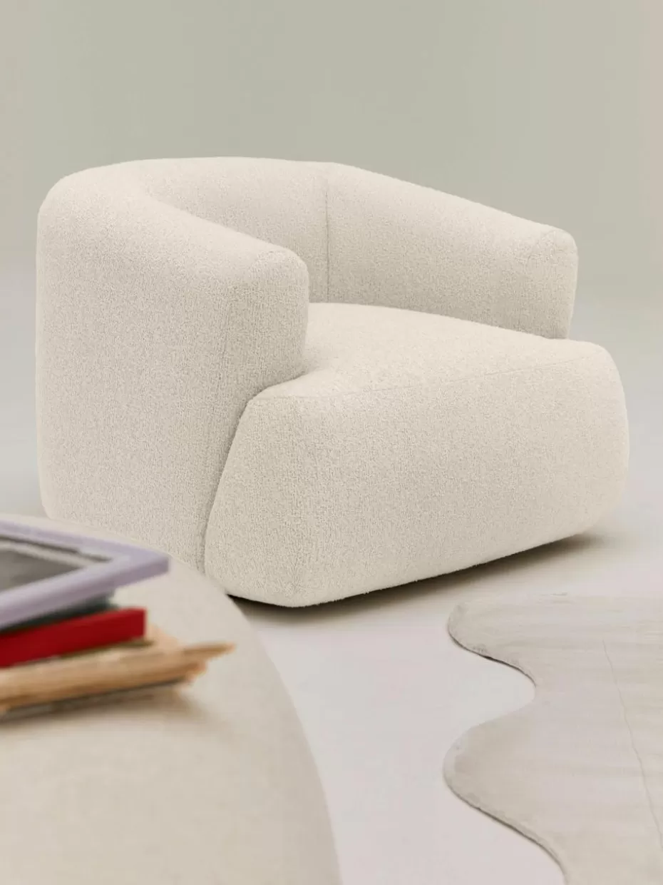 Sessel | Sofaserien-Westwing Collection Bouclé-Sessel Sofia Bouclé Off White