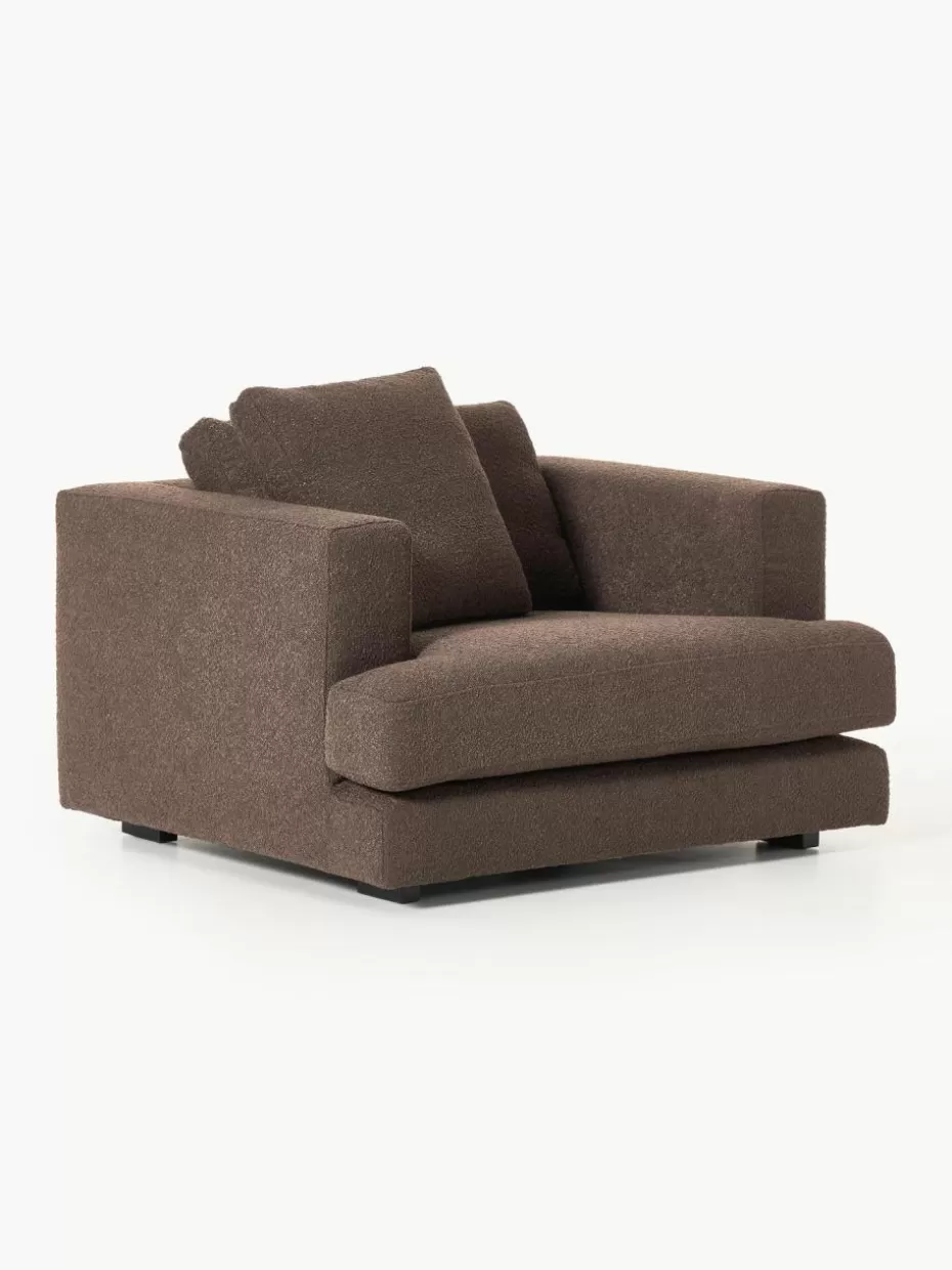 Sessel | Sofaserien-Westwing Collection Bouclé-Sessel Tribeca Bouclé Dunkelbraun