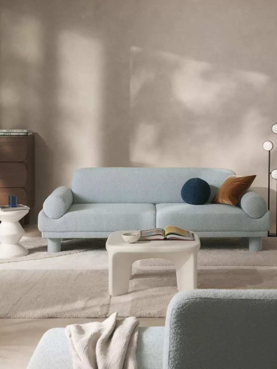 Sofas | Sofaserien-Westwing Collection Bouclé-Sofa Lilo (3-Sitzer) Bouclé Hellblau