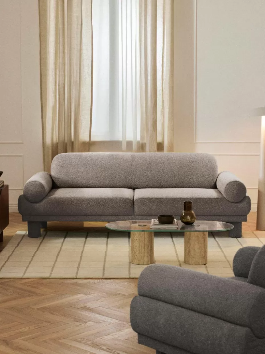 Sofas | Sofaserien-Westwing Collection Bouclé-Sofa Lilo (3-Sitzer) Bouclé Grau
