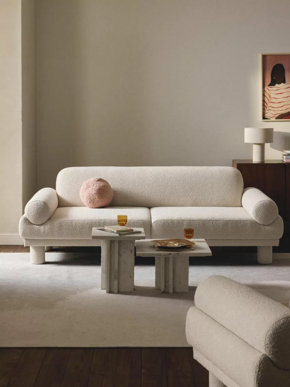 Sofas | Sofaserien-Westwing Collection Bouclé-Sofa Lilo (3-Sitzer) Bouclé Hellbeige