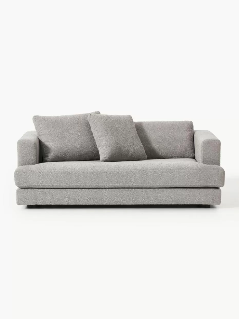 Sofaserien-Westwing Collection Bouclé-Sofa Tribeca (2-Sitzer) Bouclé Grau