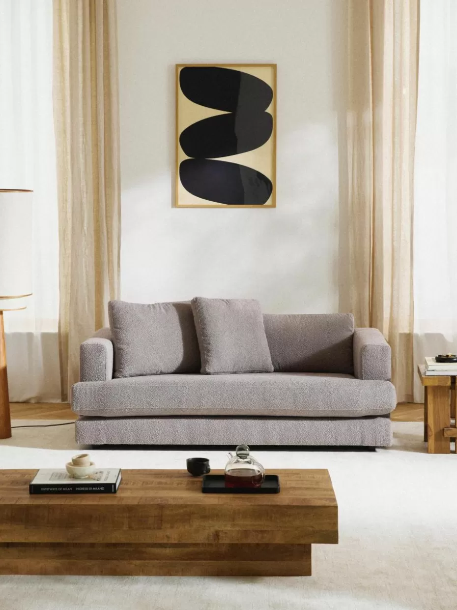 Sofaserien-Westwing Collection Bouclé-Sofa Tribeca (2-Sitzer) Bouclé Grau