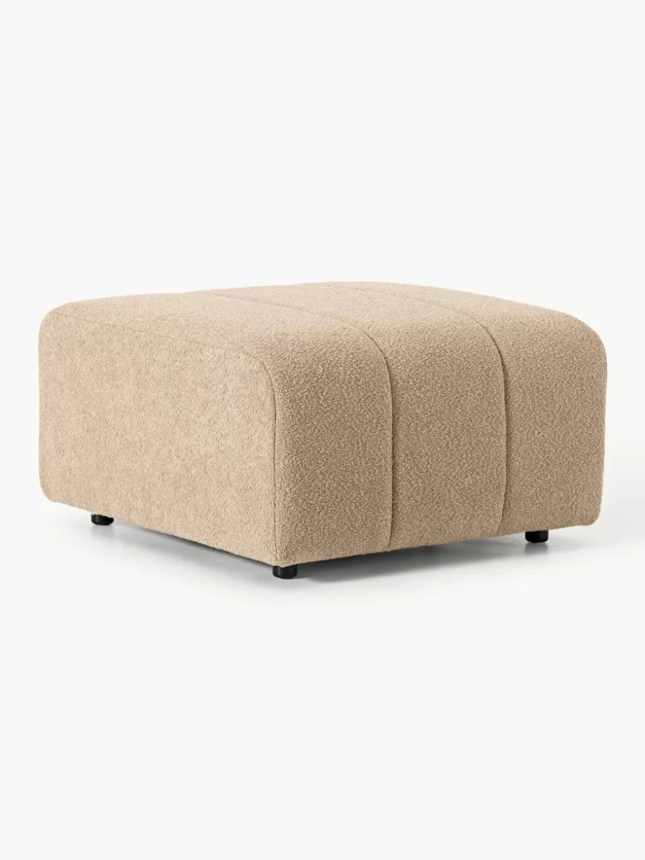 Hocker | Sofaserien-Westwing Collection Bouclé-Sofa-Hocker Lena Bouclé Beige