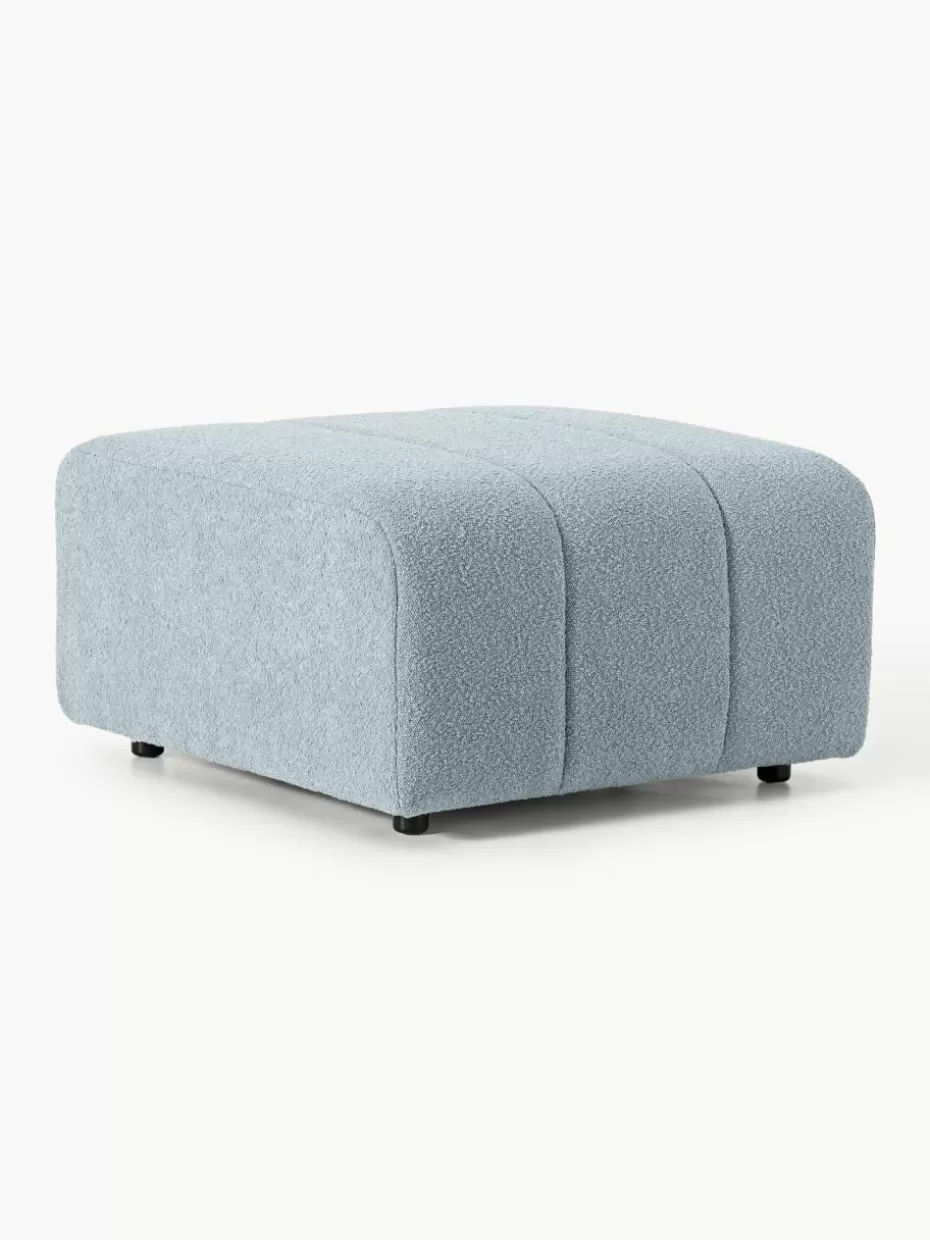Hocker | Sofaserien-Westwing Collection Bouclé-Sofa-Hocker Lena Bouclé Hellblau
