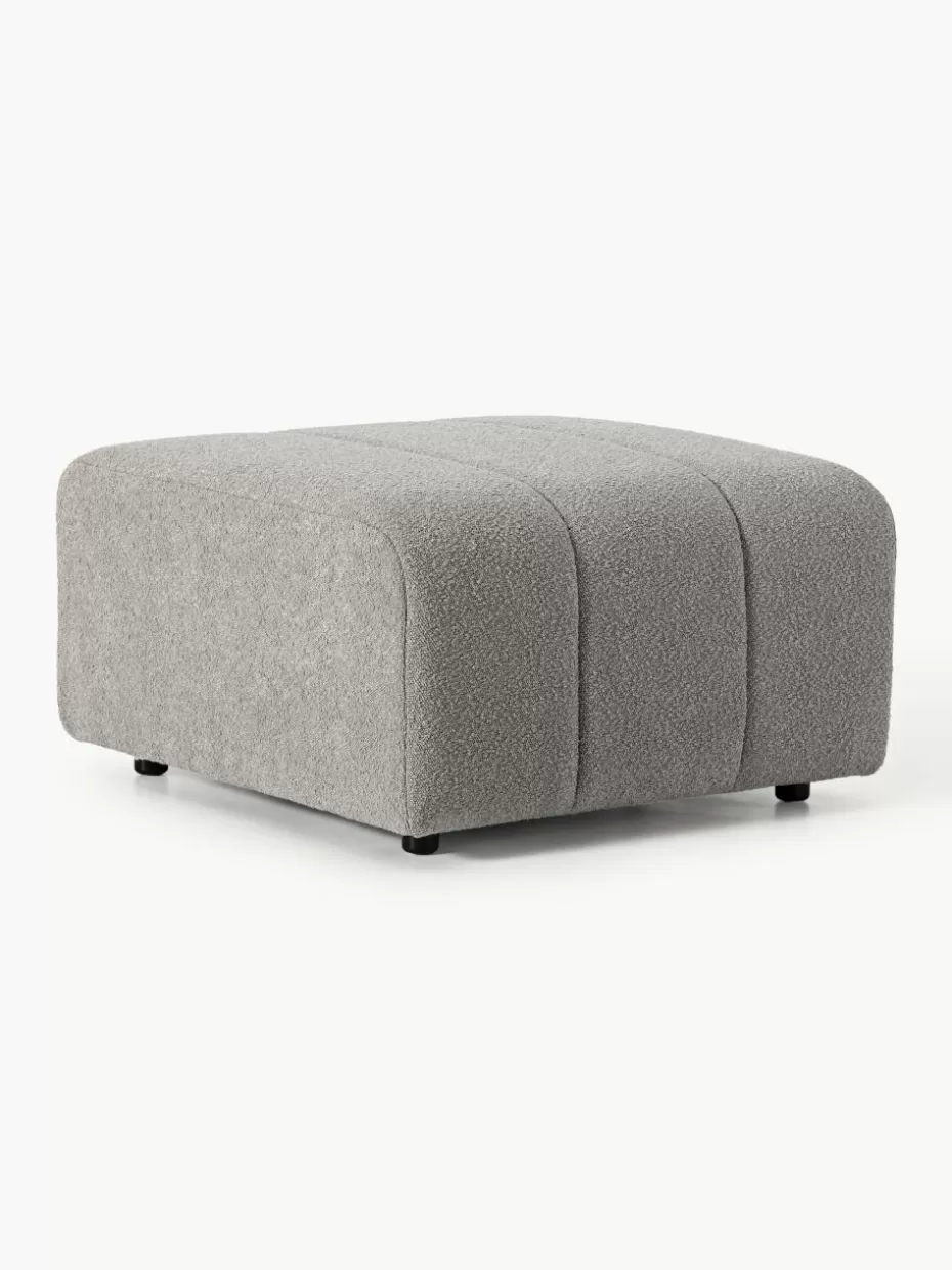 Hocker | Sofaserien-Westwing Collection Bouclé-Sofa-Hocker Lena Bouclé Grau