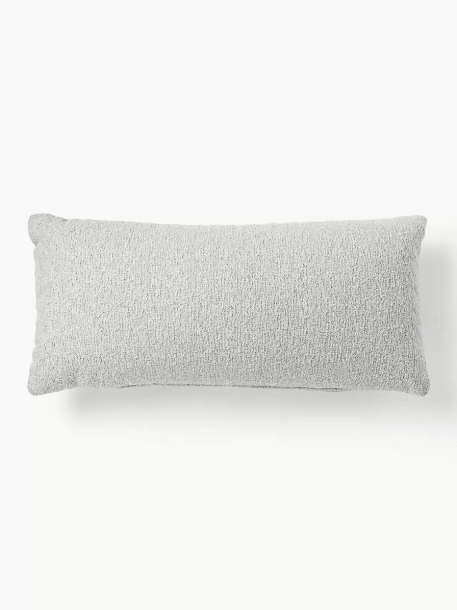 Sofakissen-Westwing Collection Bouclé-Sofa-Kissen Sofia Bouclé Hellgrau
