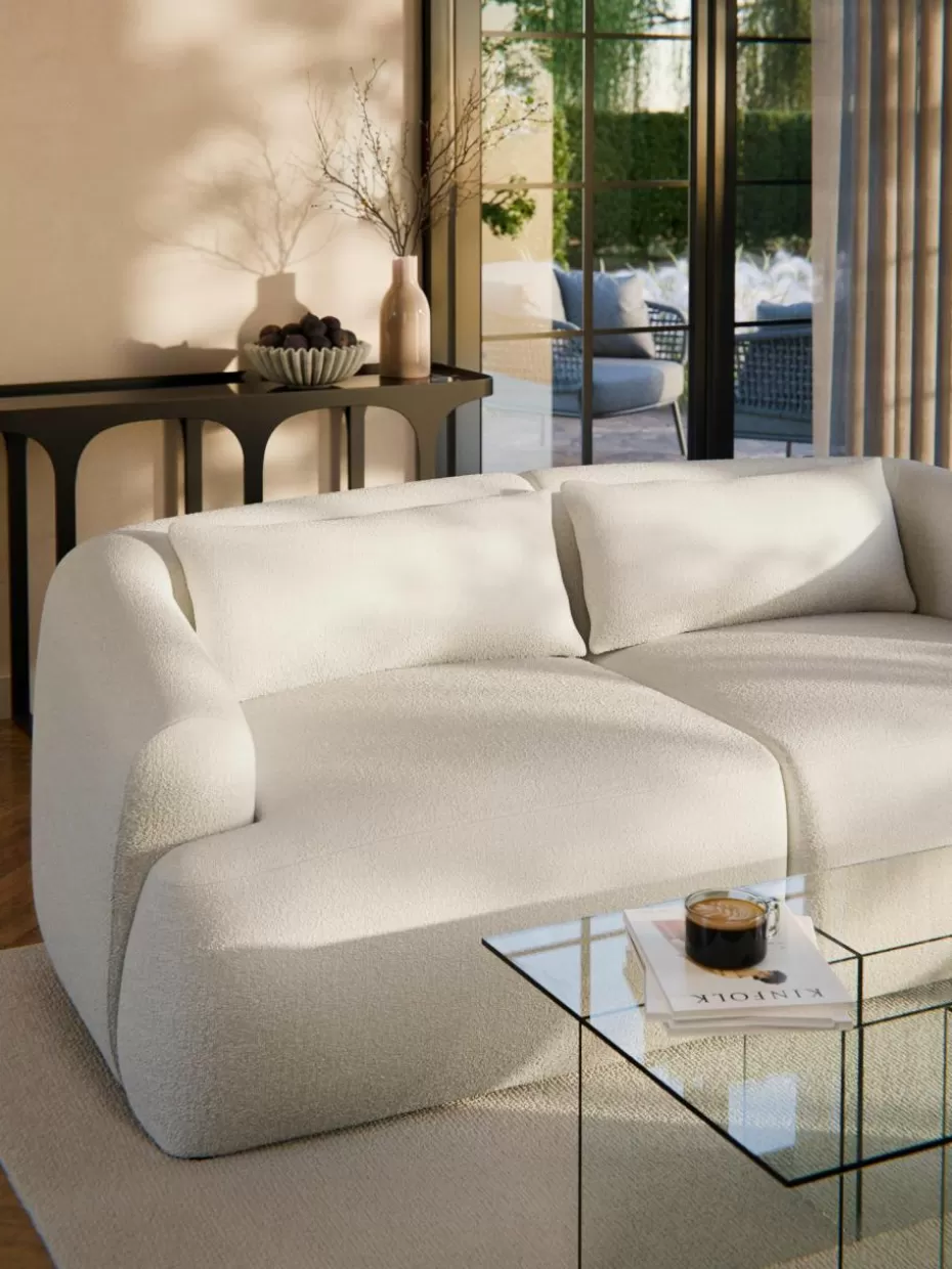 Sofakissen-Westwing Collection Bouclé-Sofa-Kissen Sofia Bouclé Off White