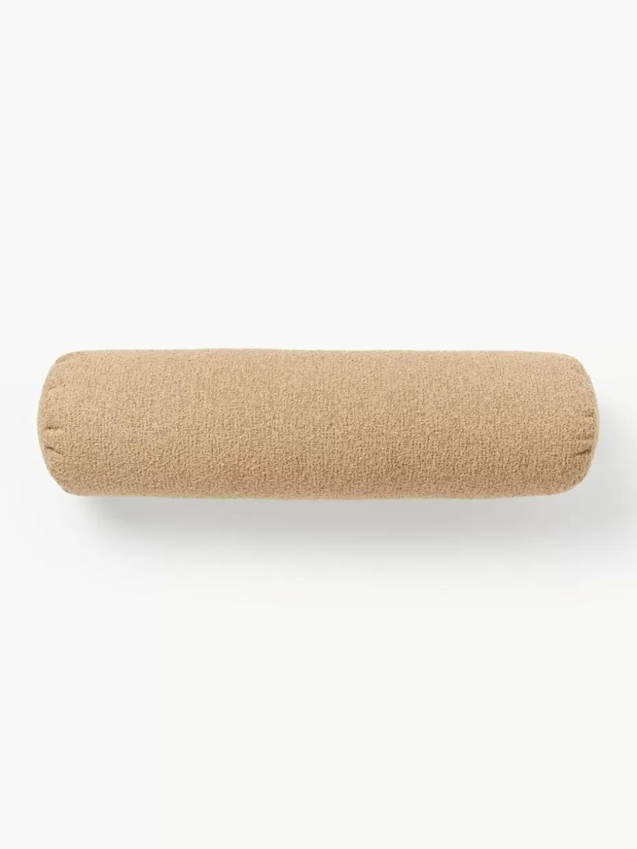 Sofakissen-Westwing Collection Bouclé-Sofa-Nackenrolle Sofia Bouclé Beige