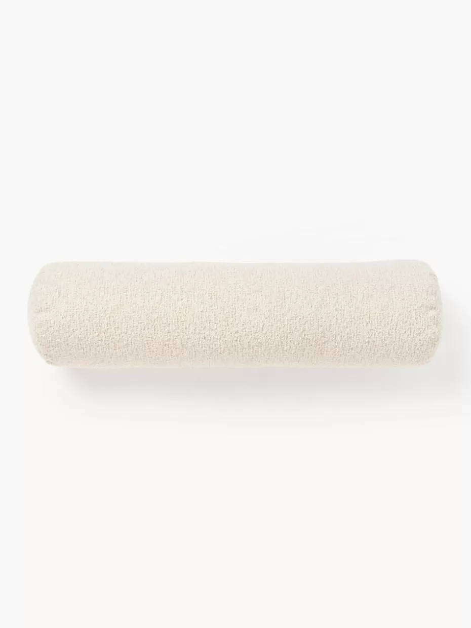 Sofakissen-Westwing Collection Bouclé-Sofa-Nackenrolle Sofia Bouclé Hellbeige