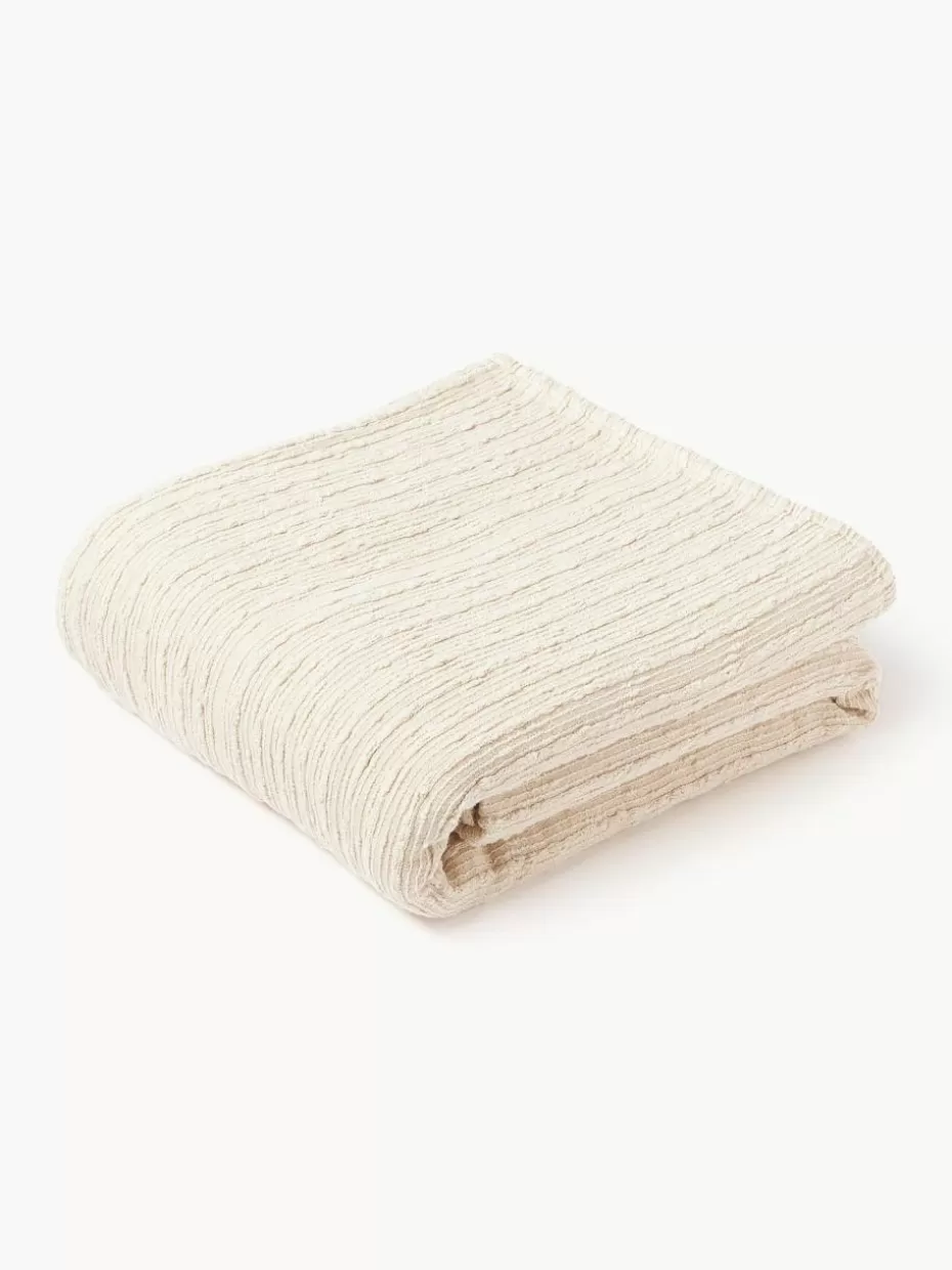 Tagesdecken & Bettüberwürfe-Westwing Collection Bouclé-Tagesdecke Thomassin Hellbeige