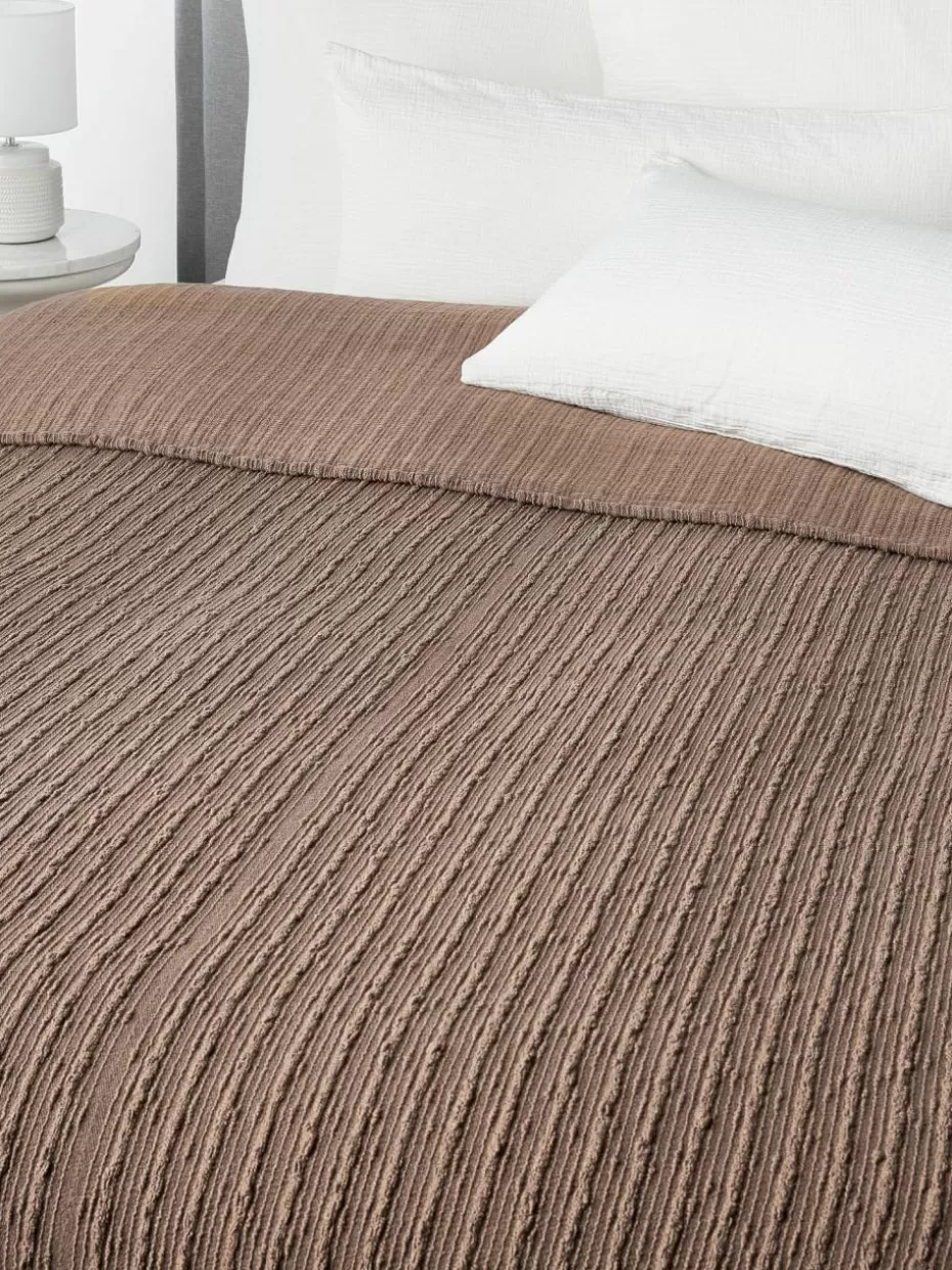 Tagesdecken & Bettüberwürfe-Westwing Collection Bouclé-Tagesdecke Thomassin Braun