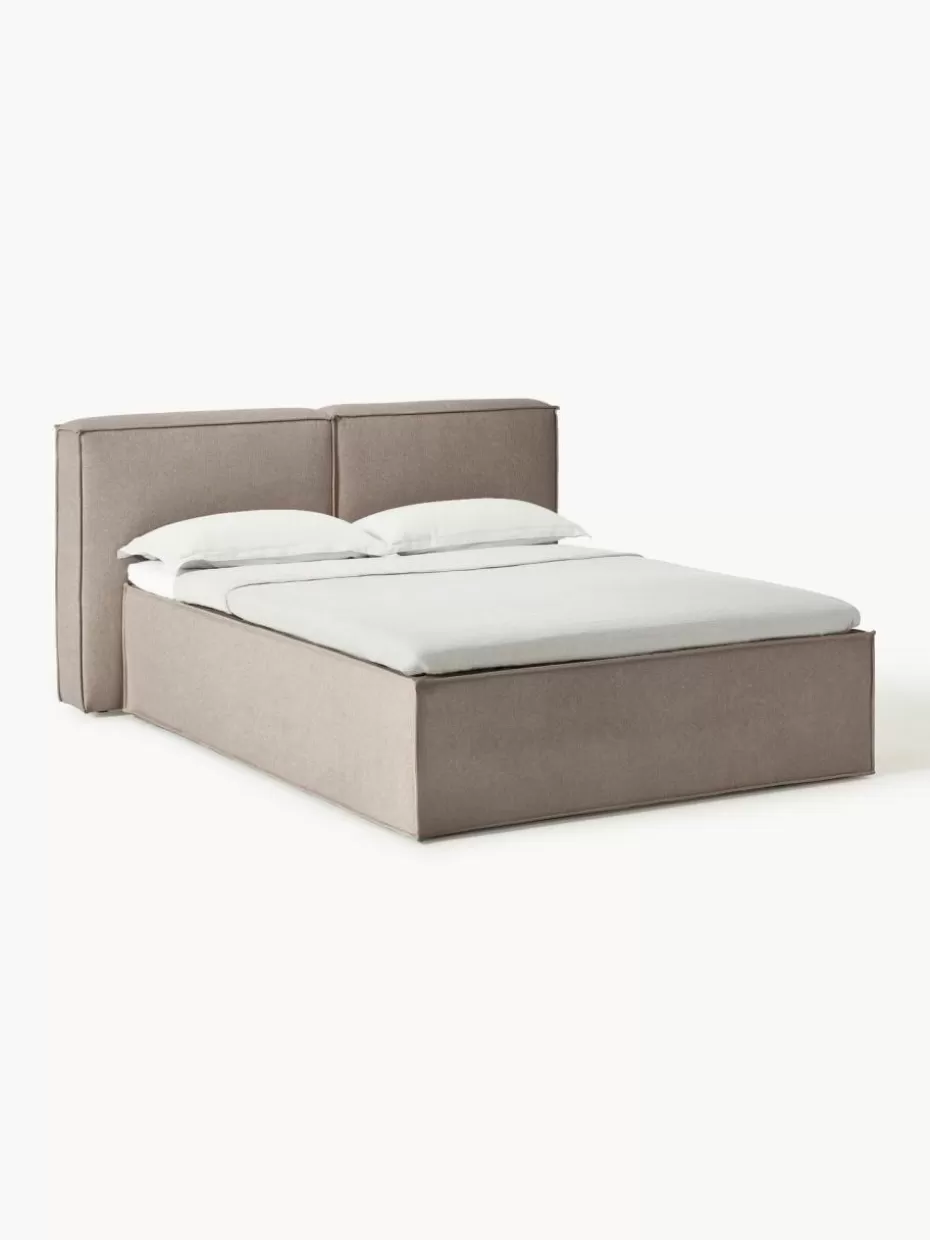 Betten-Westwing Collection Boxspringbett Lennon Webstoff Taupe