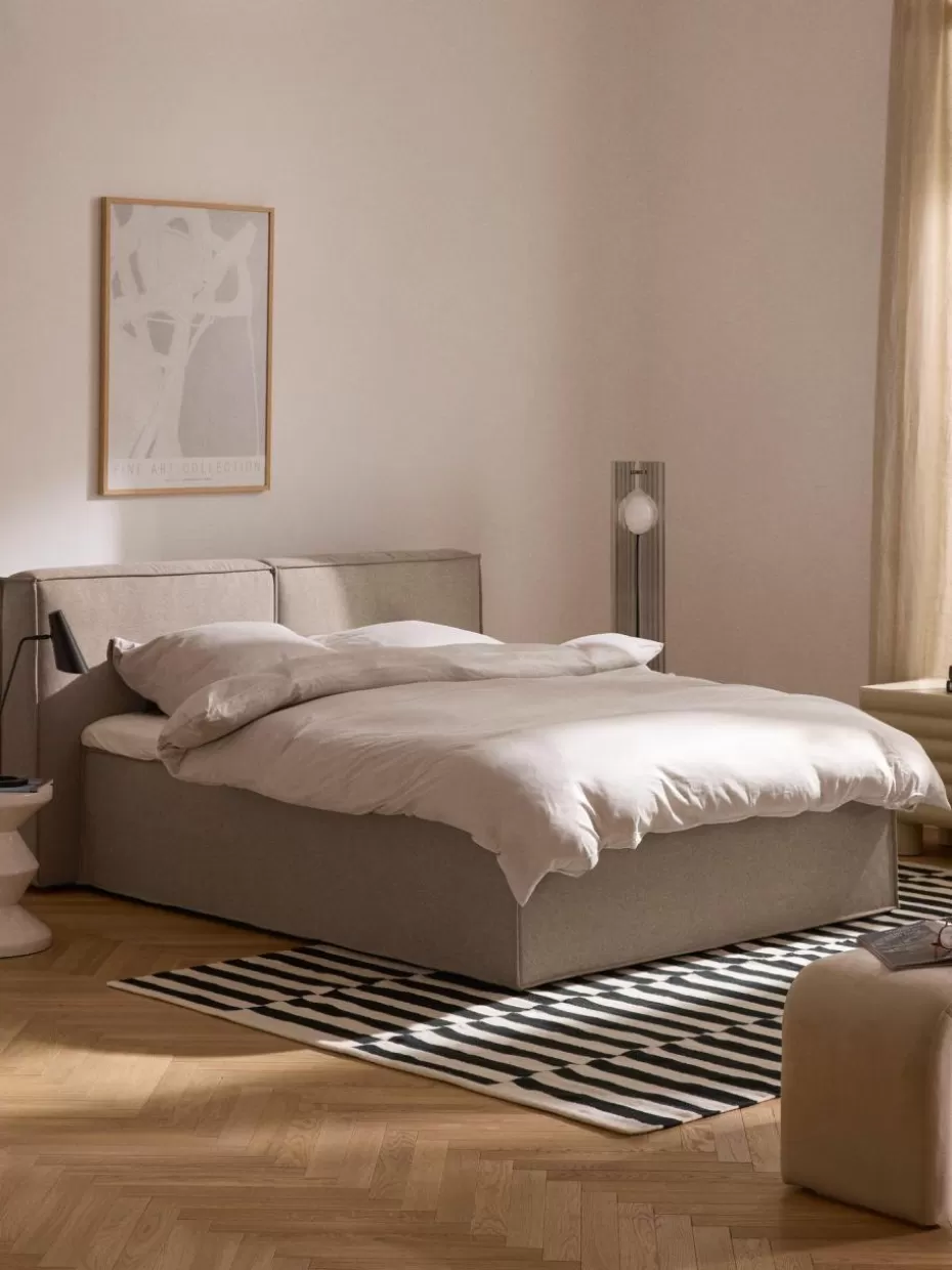 Betten-Westwing Collection Boxspringbett Lennon Webstoff Taupe