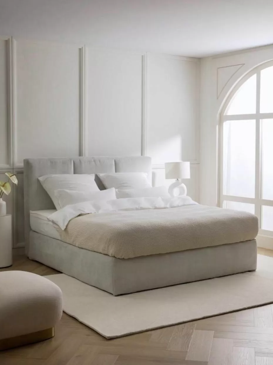 Betten-Westwing Collection Boxspringbett Oberon Webstoff Hellgrau