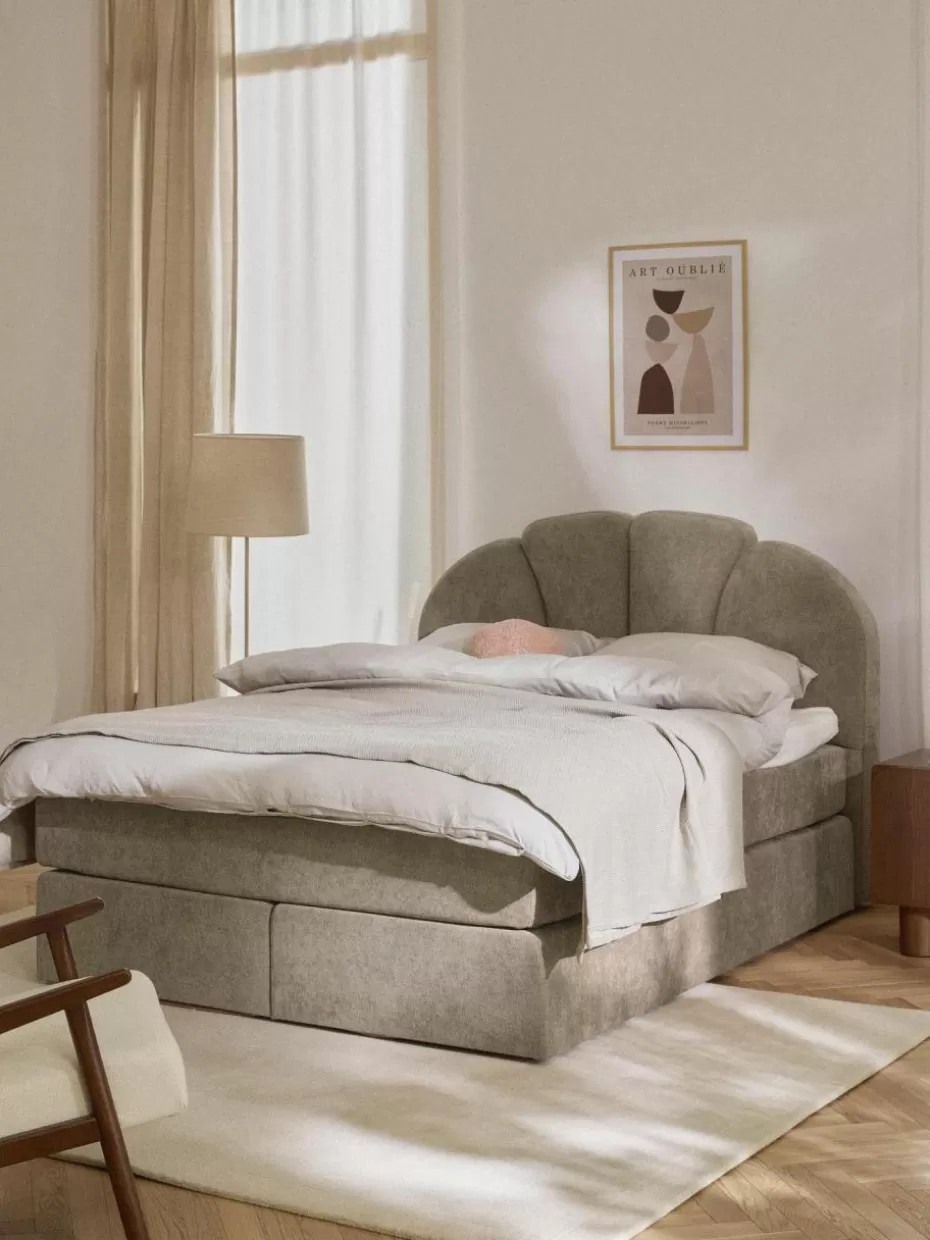Betten-Westwing Collection Boxspringbett Romia Webstoff Greige