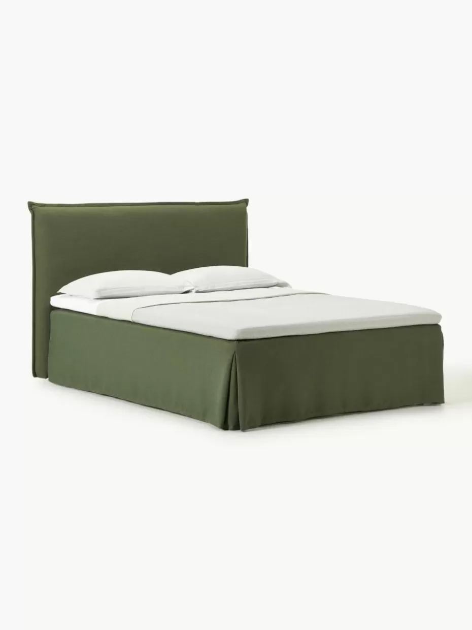Betten-Westwing Collection Boxspringbett Viola Webstoff Dunkelgrün